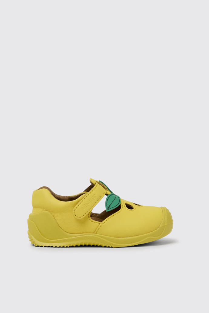 Twins Zapatos en amarillo y verde de piel para niños