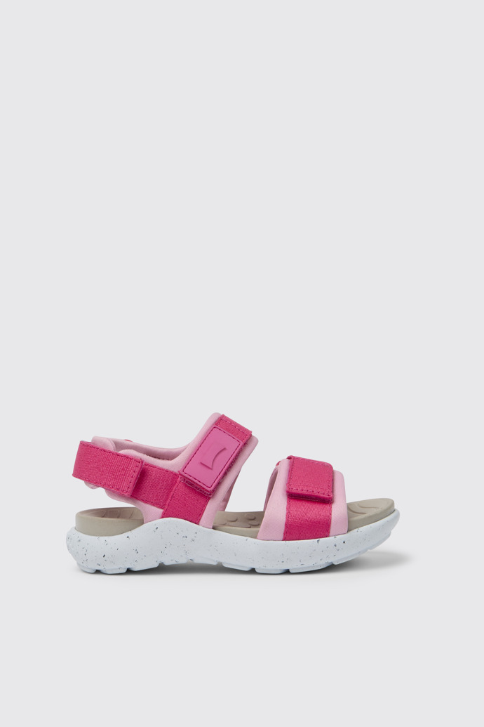 Side view of Wous Pink sandals for kids