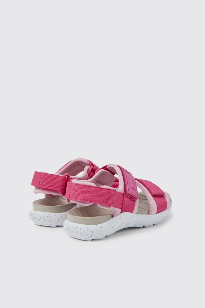 Back view of Wous Pink sandals for kids