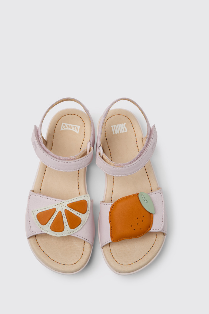 Twins Sandales en cuir rose pour fille