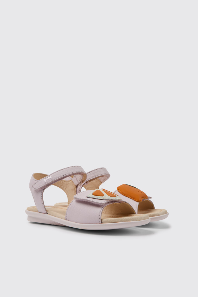Twins Sandales en cuir rose pour fille