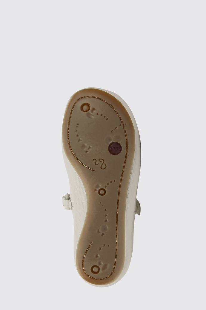 The sole of Twins White leather ballerinas for girls