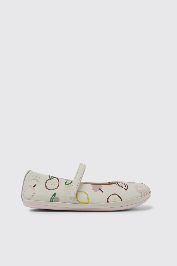 Twins Ballerines en cuir blanc pour fille