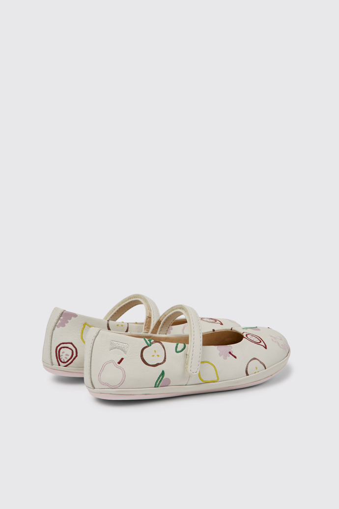 Twins Ballerines en cuir blanc pour fille
