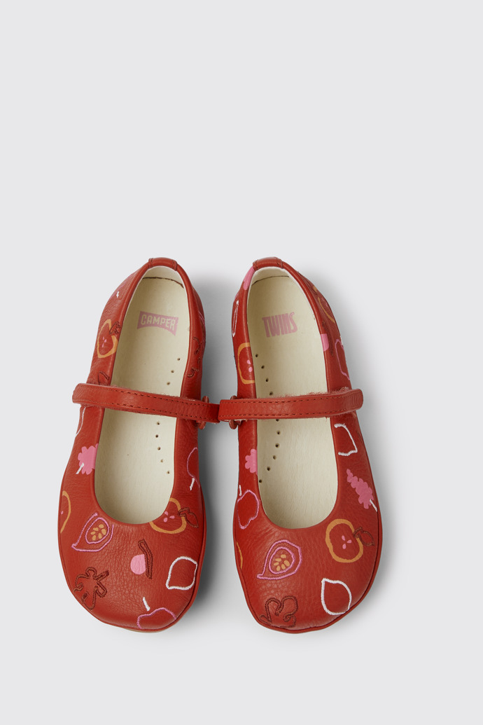 Twins Balerinas rojas de piel para niña