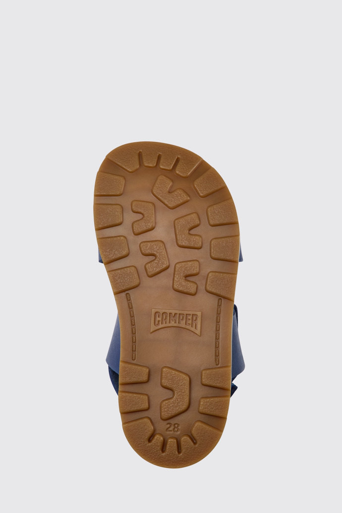The sole of Brutus Sandal Blue leather sandals for kids