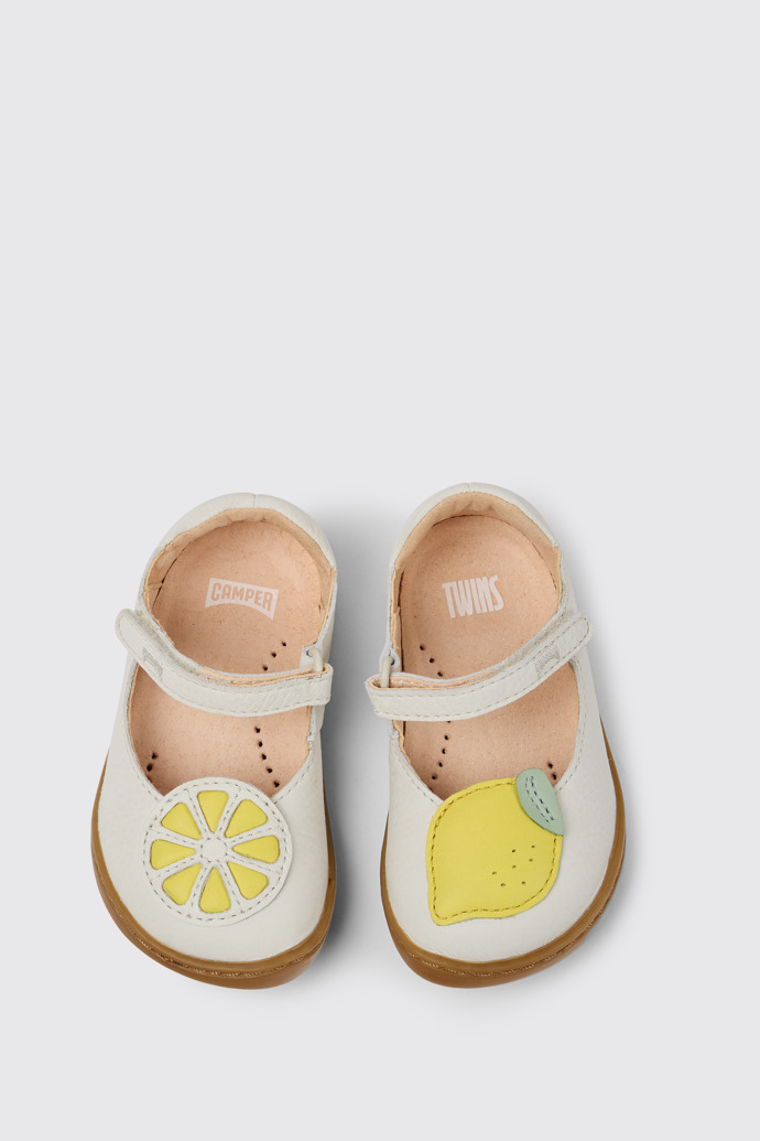 Twins Zapatos blancos de piel para niña