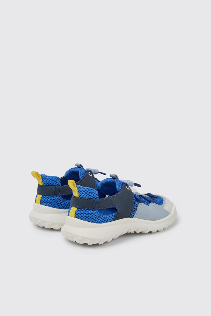 Back view of CRCLR Blue and white  sneakers for kids