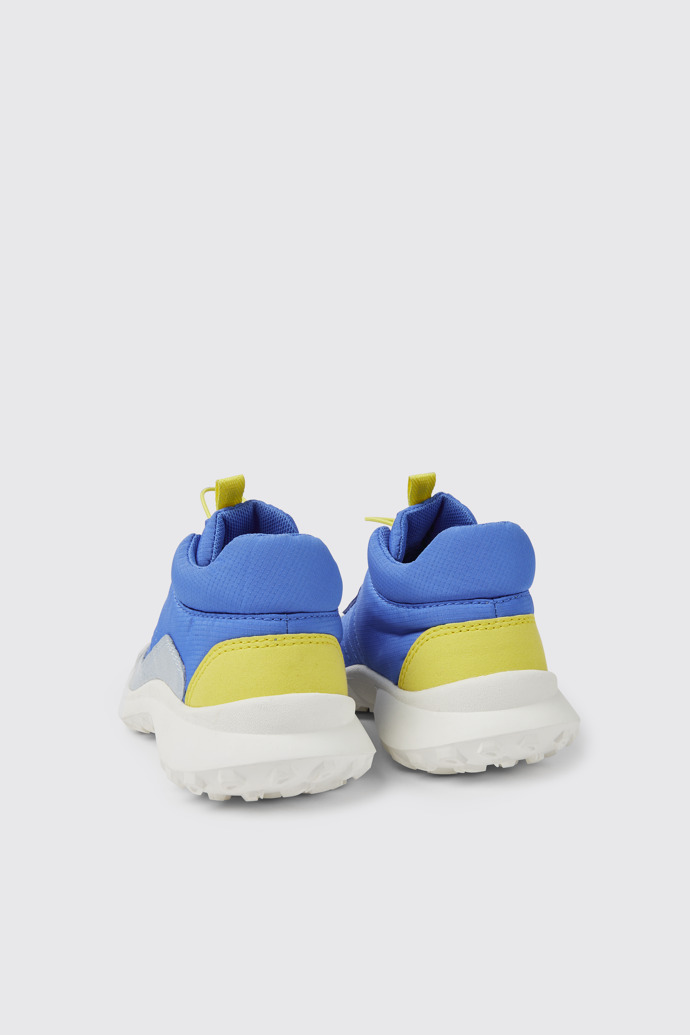 Back view of CRCLR Blue and white sneakers for kids