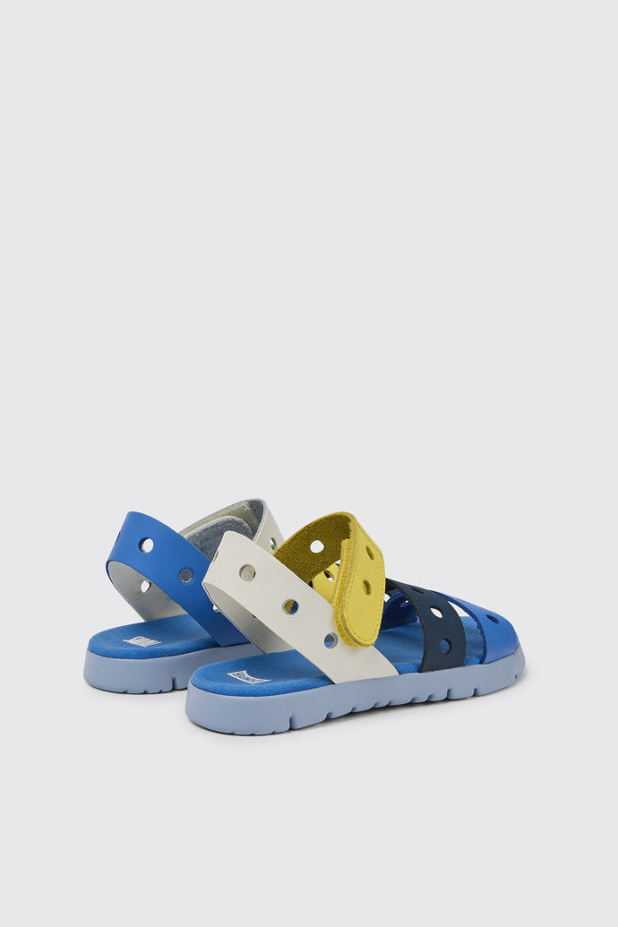Back view of Twins Multicolored leather sandals for kids