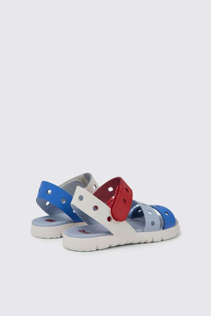 Back view of Twins Multicolored leather sandals for kids