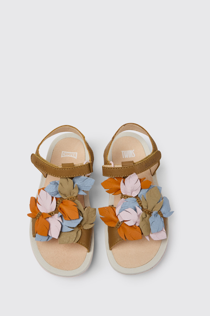 Twins Sandalias cafés de piel para niña