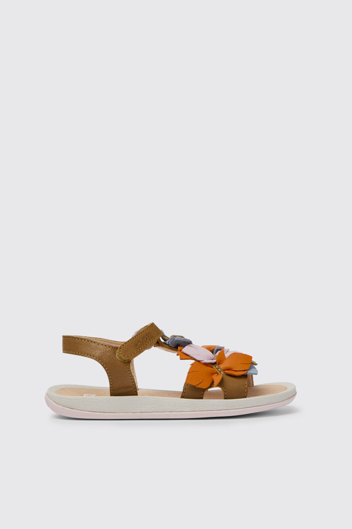 Twins Sandalias cafés de piel para niña