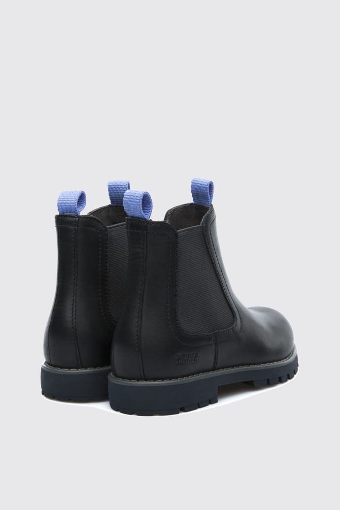 Back view of Compas Black Ankle Boots for Kids