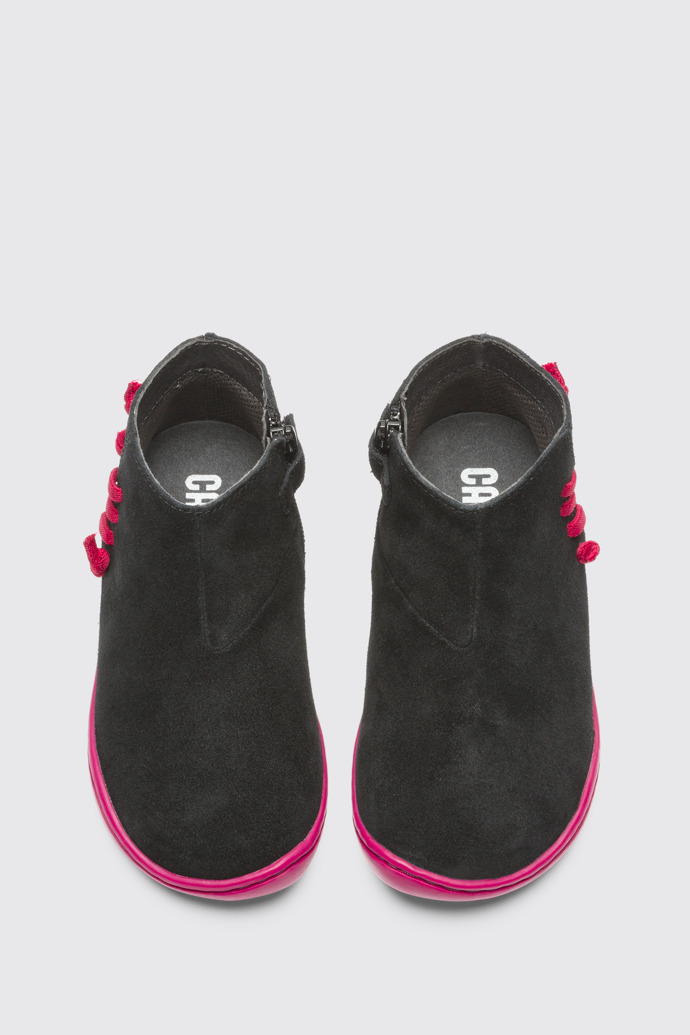 Overhead view of Peu Black Ankle Boots for Kids