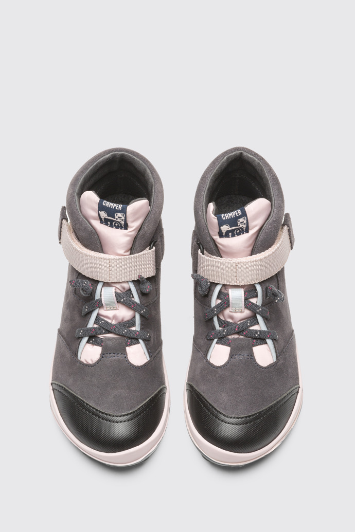 Overhead view of Peu Pista Grey Ankle Boots for Kids