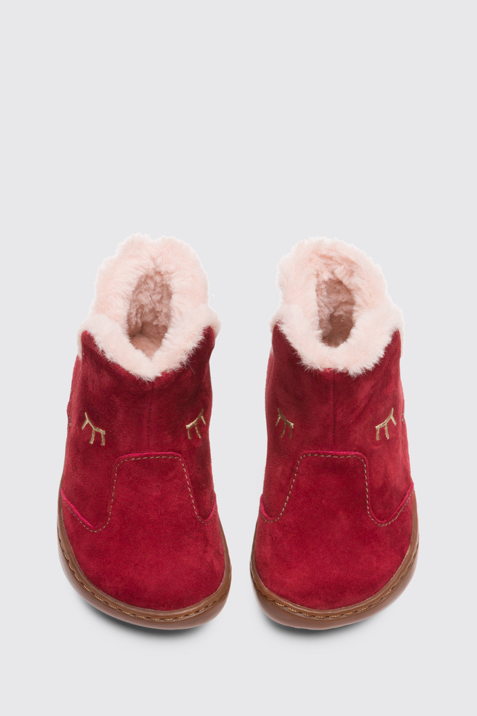 Overhead view of Peu Red Boots for Kids