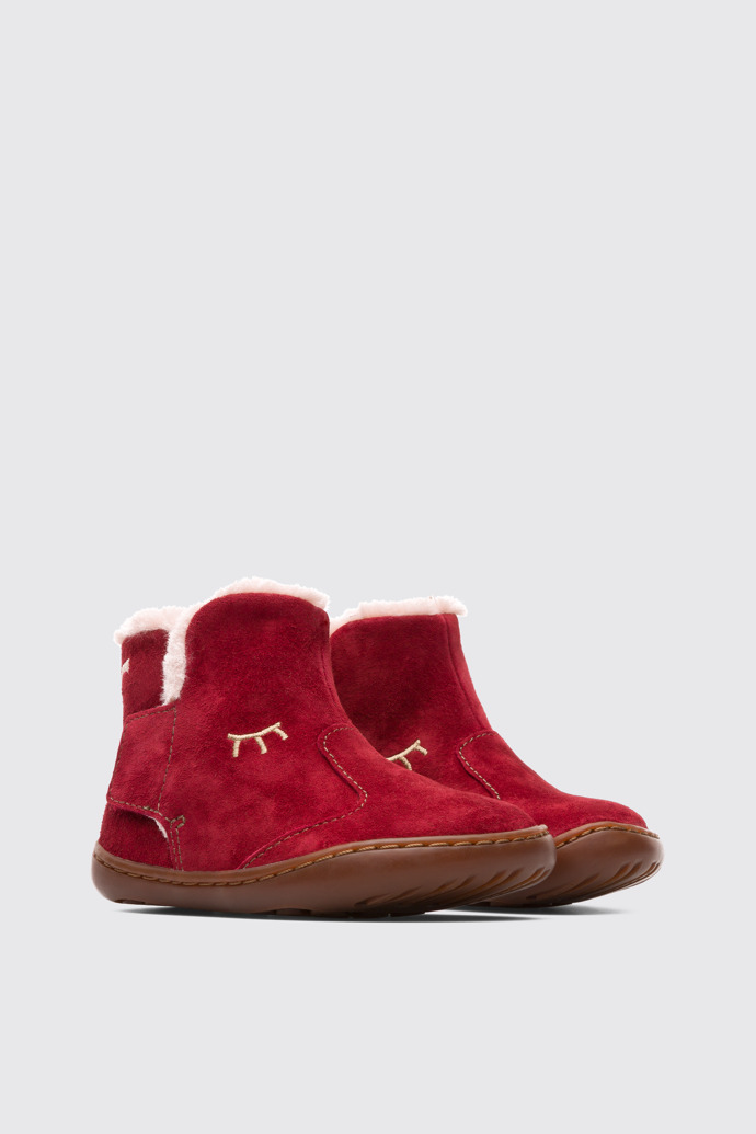 Front view of Peu Red Boots for Kids