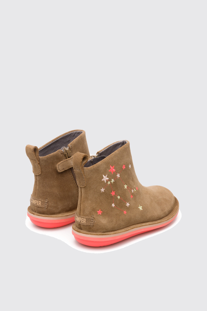 Back view of Twins Brown Boots for Kids