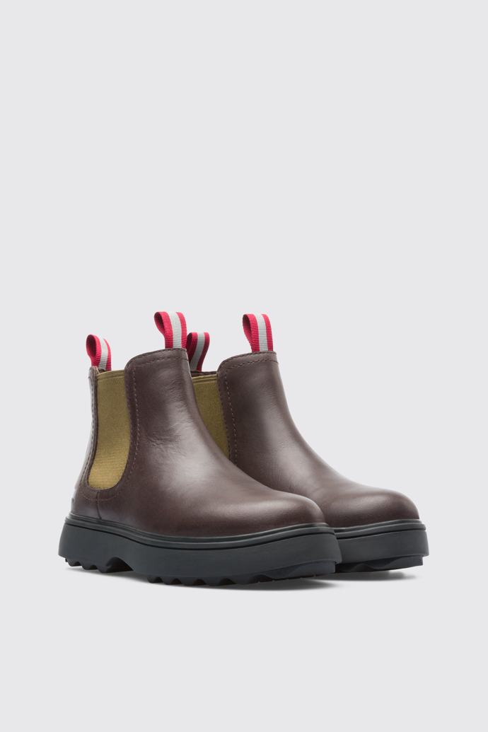 Front view of Norte Brown Boots for Kids