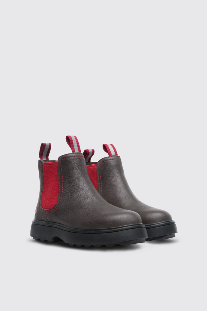 Front view of Norte Dark grey ankle boot for boys
