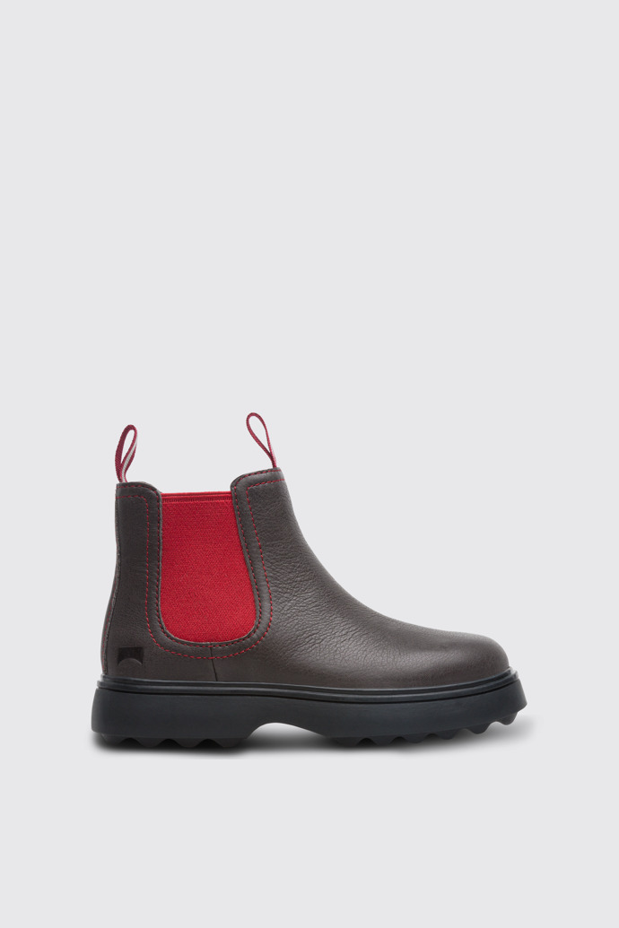 Side view of Norte Dark grey ankle boot for boys