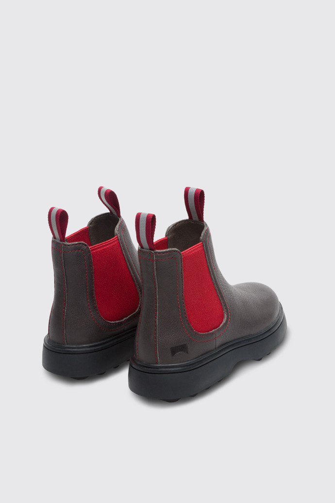 Back view of Norte Dark grey ankle boot for boys