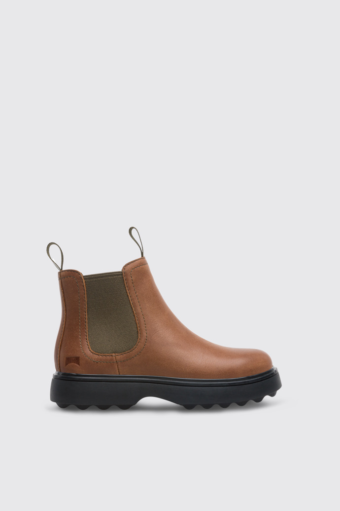 Side view of Norte Brown ankle boot for boys