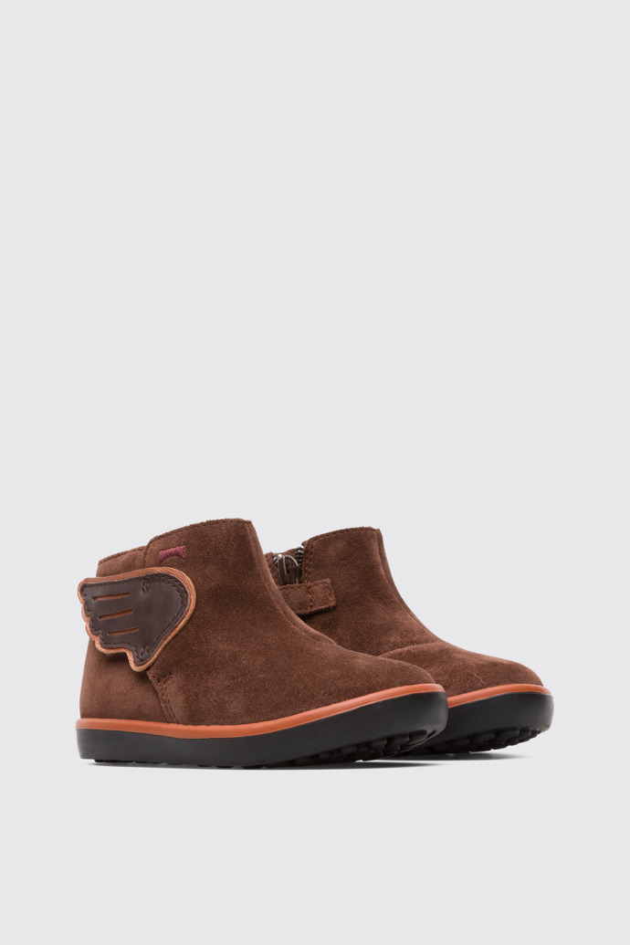 Front view of Pursuit Brown Boots for Kids