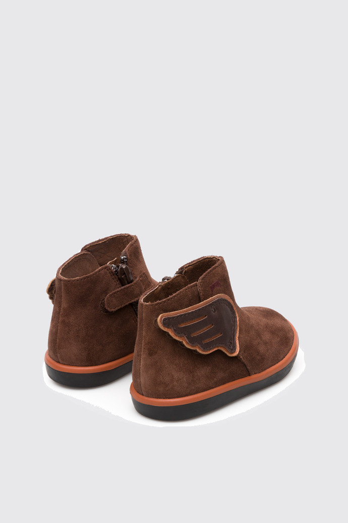 Back view of Pursuit Brown Boots for Kids