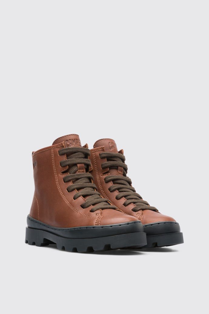 Camper Kids Brutus leather boots - Brown