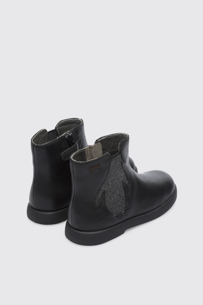Back view of Duet Black Boots for Kids