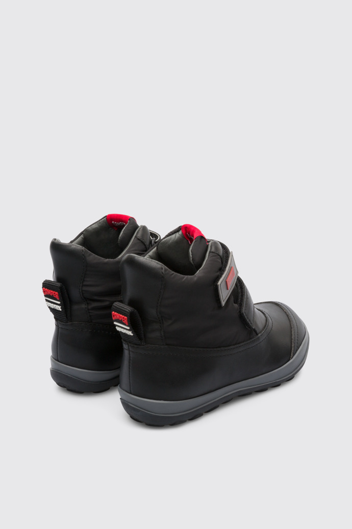 Back view of Peu Pista Black Boots for Kids