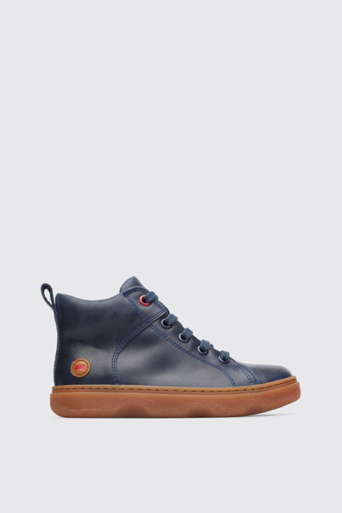 Side view of Kido Blue ankle boot for boys