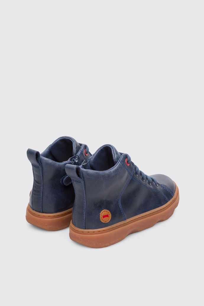 Back view of Kido Blue ankle boot for boys