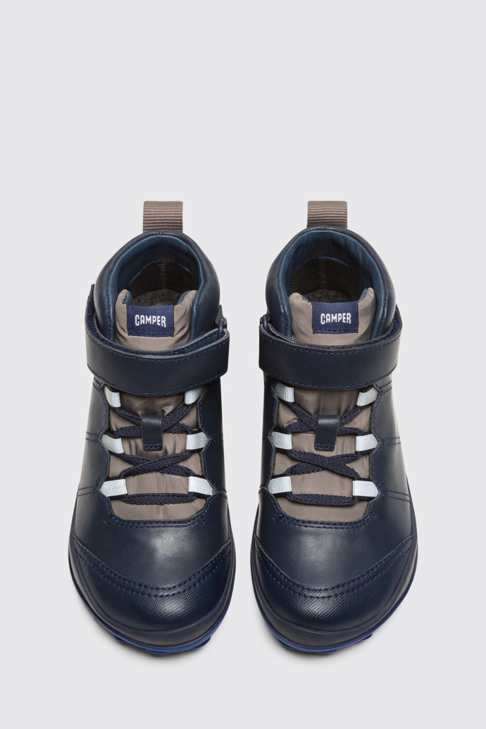 Overhead view of Peu Pista Blue Boots for Kids
