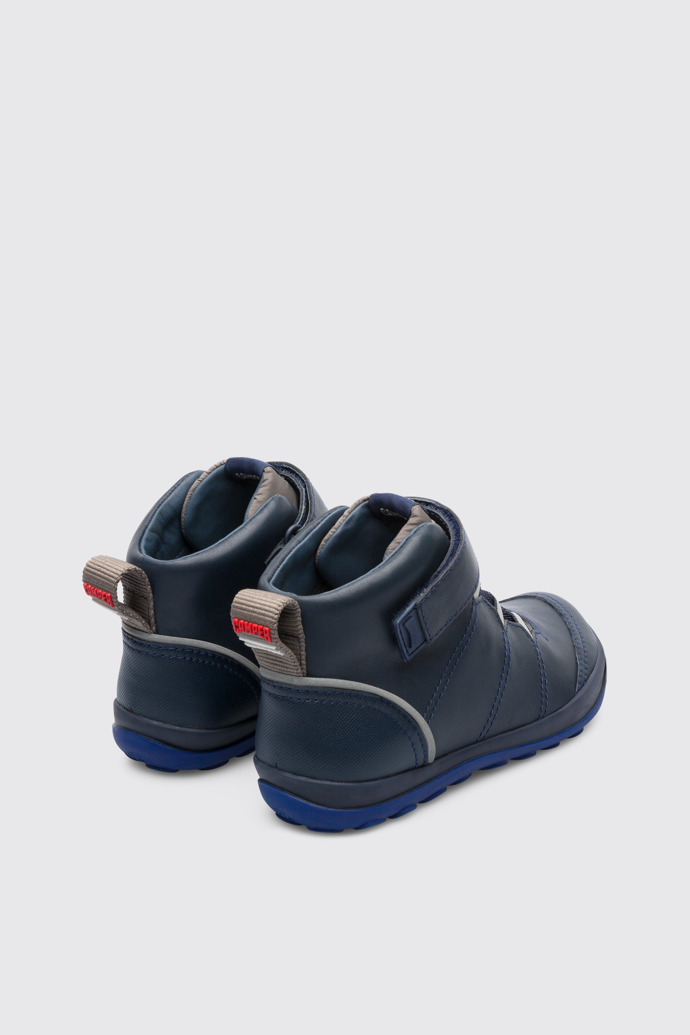 Back view of Peu Pista Blue Boots for Kids