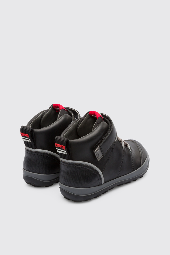Back view of Peu Pista Black Boots for Kids