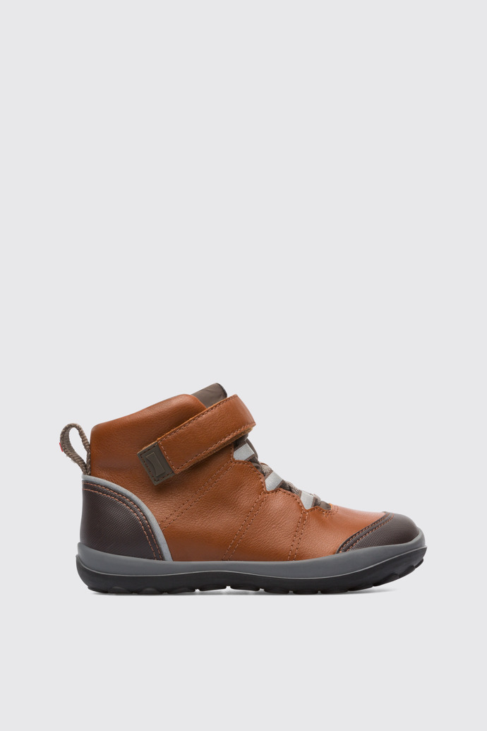 Side view of Peu Pista Brown Boots for Kids