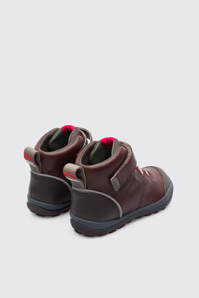 Back view of Peu Pista Burgundy Boots for Kids
