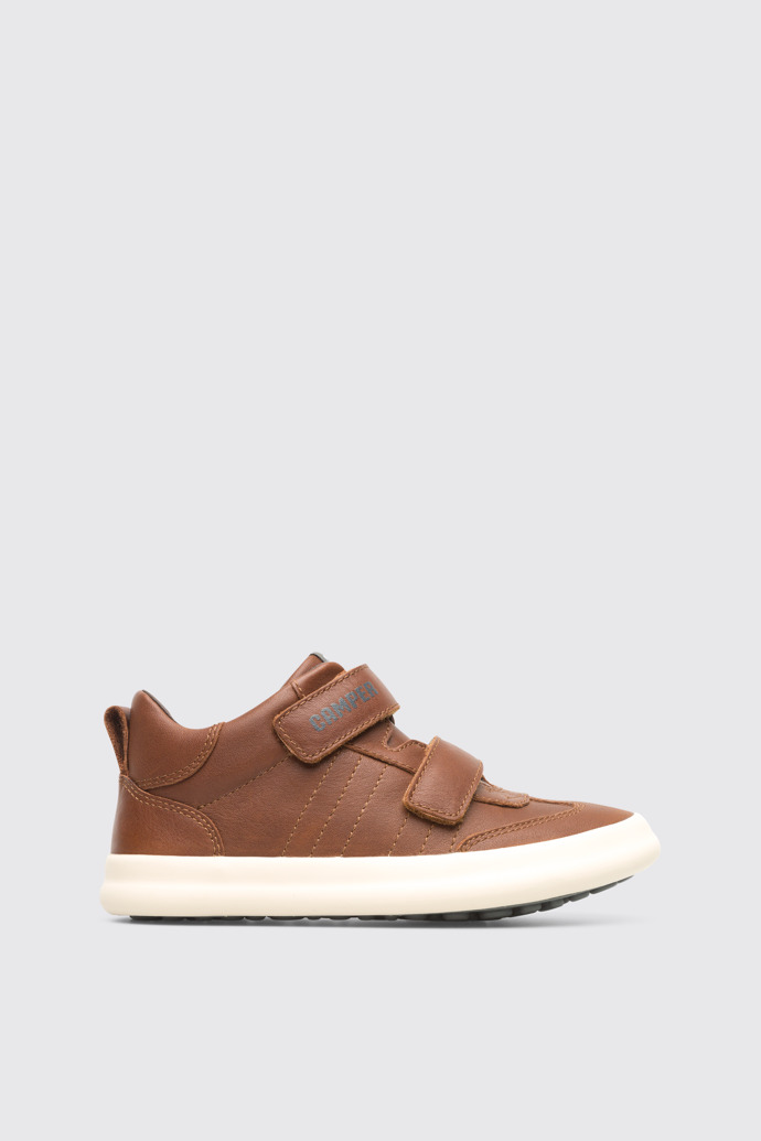 Side view of Pursuit Brown Sneakers for Kids