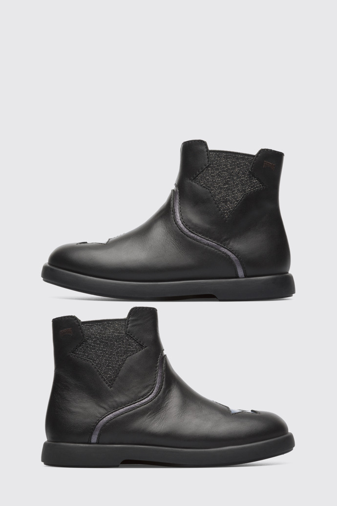 Side view of Twins Black TWINS ankle boot for girls
