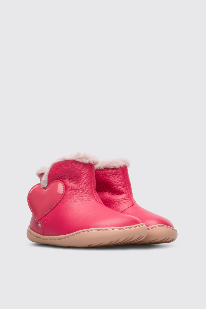 Front view of Peu Pink ankle boot for girls
