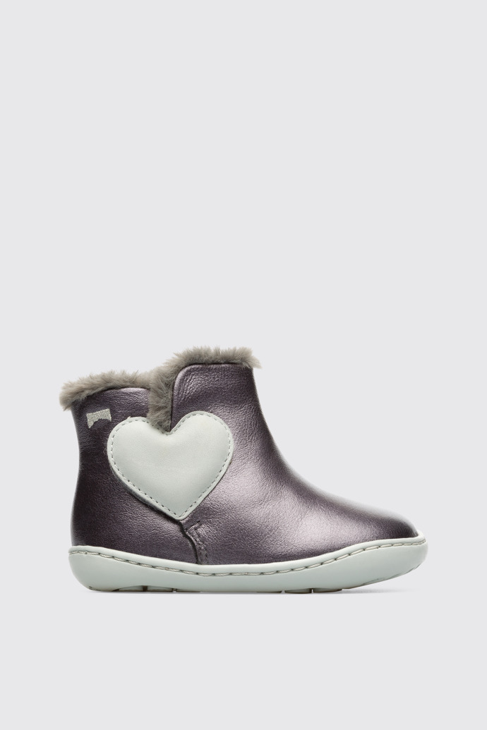 Side view of Peu Silver ankle boot for girls