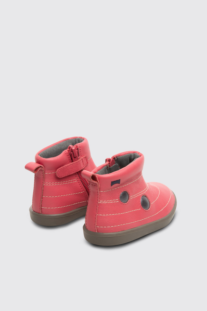 Back view of Twins Pink TWINS zip ankle boot for girls