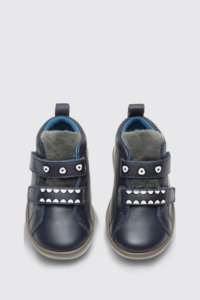 Overhead view of Pursuit Blue ankle boot for boys