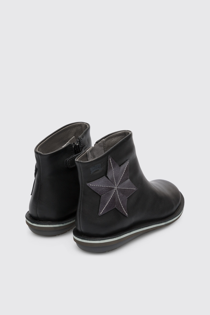 Back view of Twins Black TWINS zip boot for girls