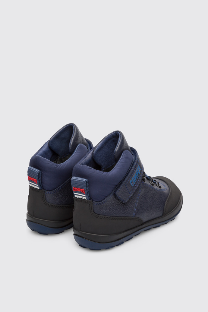 Back view of Peu Pista Waterproof dark blue ankle boot for boys