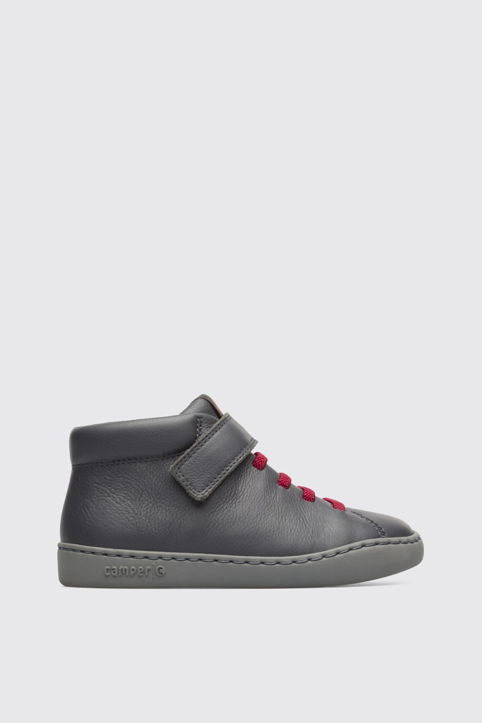 Side view of Peu Touring Dark grey ankle boot for boys