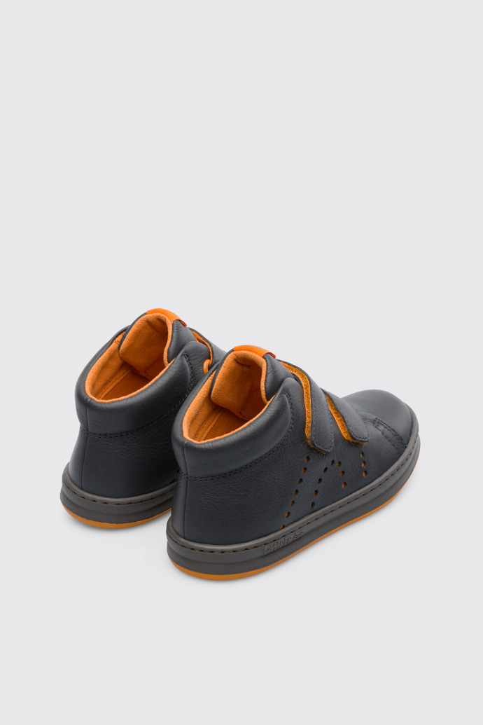 Back view of Runner Dark grey velcro sneaker for boys